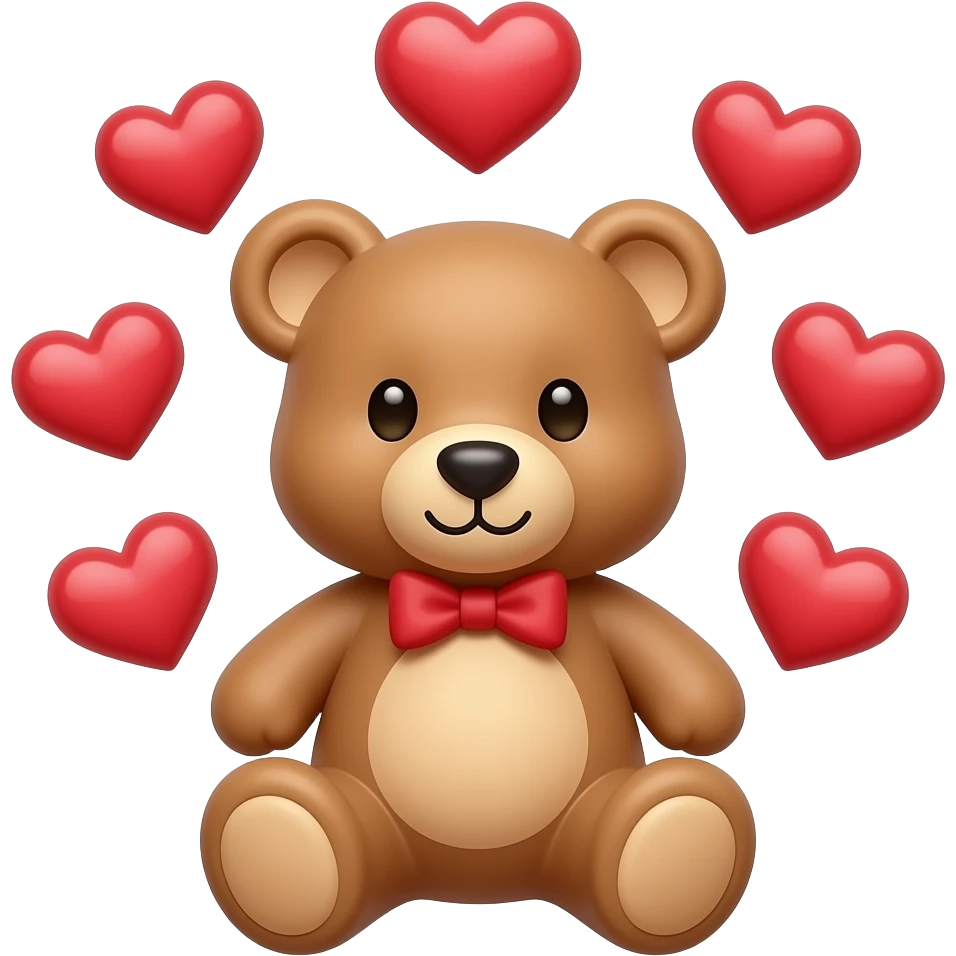 Hearts with teddy bear emoji