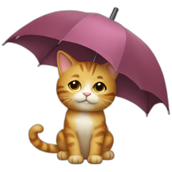 A cat with an umbrella emoji