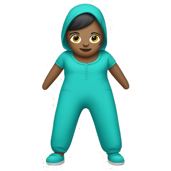 Create an emoji of a turquoise jumpsuit with adjustable waist and wide legs. The jumpsuit should have a modern, stylish design, with vibrant turquoise color and eco-friendly materials like organic cotton emoji
