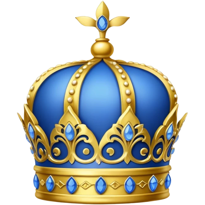 blue crown with lemon emoji