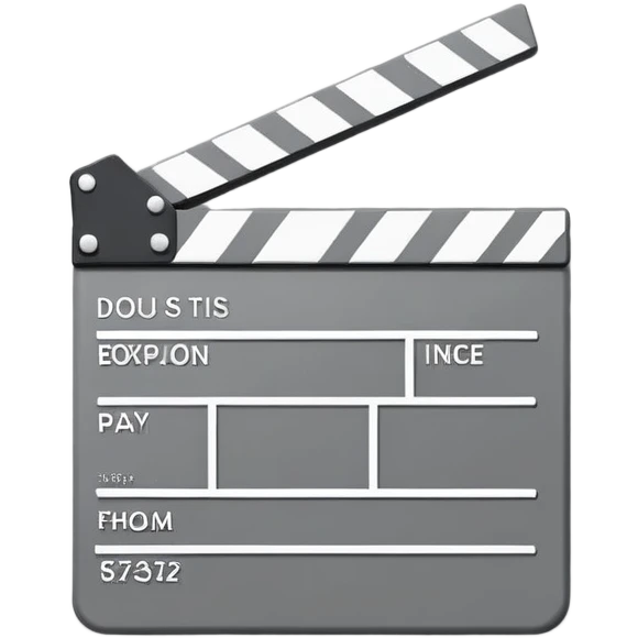 minimalist movie clapperboard with single diagonal line and thin geometric outline emoji