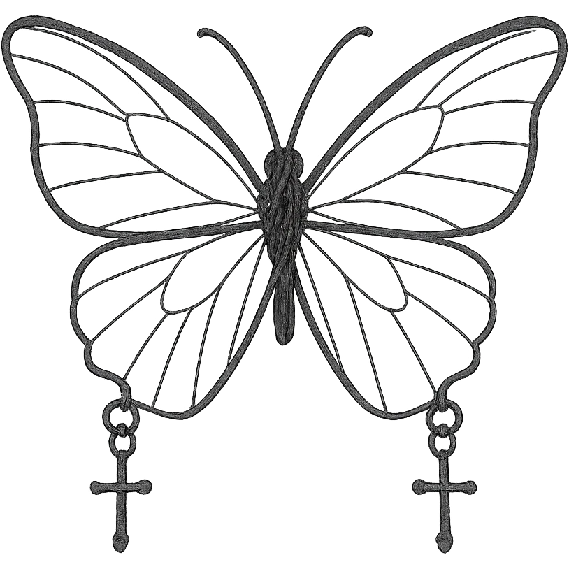 goth earrings, black butterfly, delicate gothic, ethereal emoji