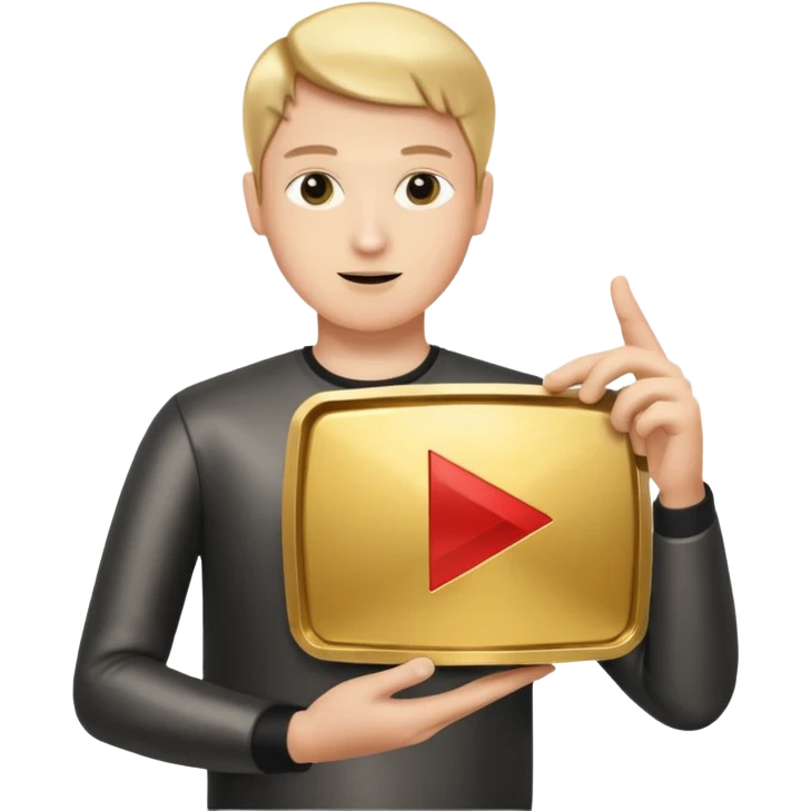 flexing youtube golden play button emoji