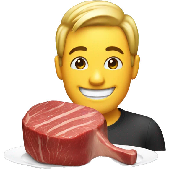 Smile with steak  emoji