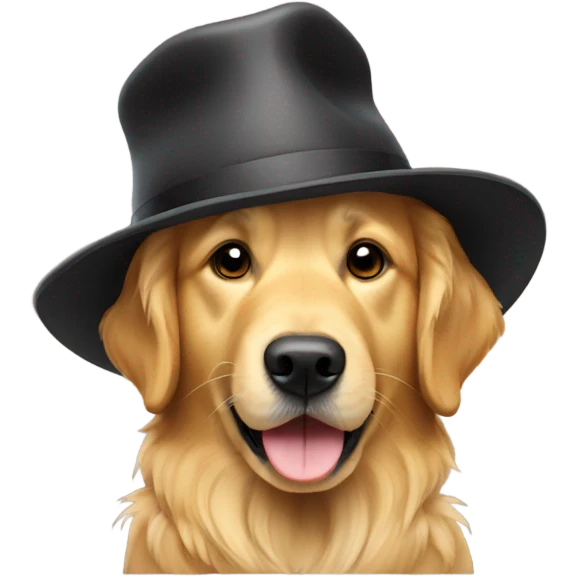 Golden retriever with a hat on  emoji