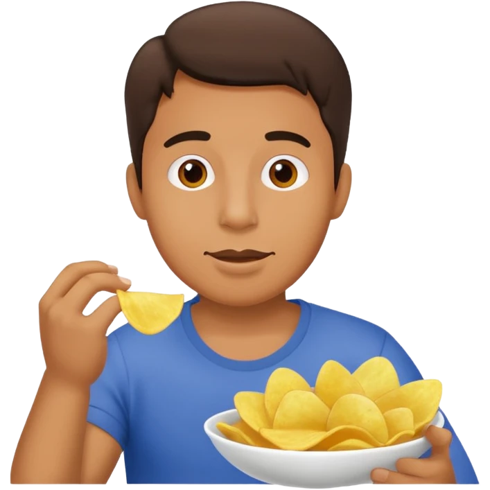 man eating chips emoji