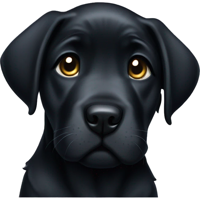 Tired black mastiff lab puppy emoji
