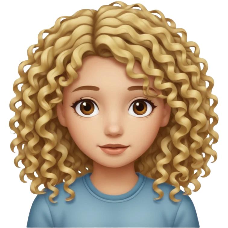 girl with curly/wavy hair with blonde tips and brown roots emoji