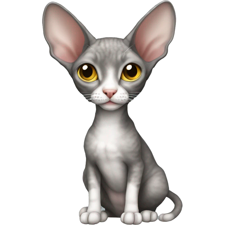 Cornish Rex cat gray emoji