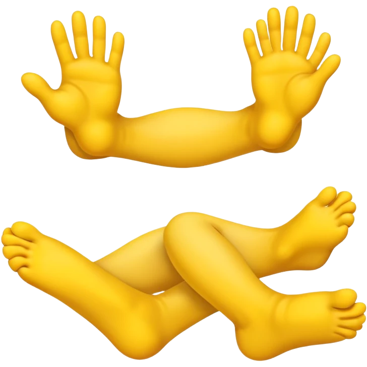 Happy emoji with hands and feet emoji