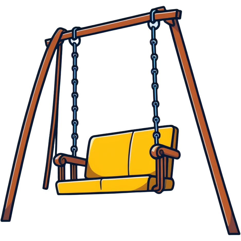 old swing, cartoonish sticker style emoji