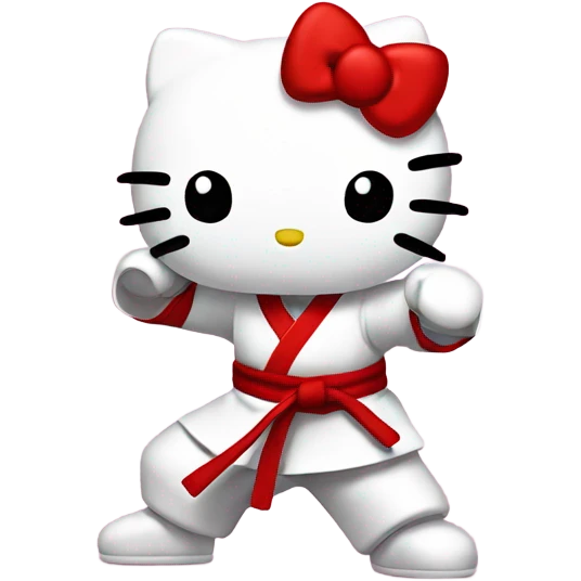 Hello kitty doing karate  emoji