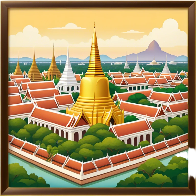 ​Cinematic Realistic Nakhon Pathom, Thailand, depicted as a historic cityscape dominated by the iconic Phra Pathom Chedi, surrounded by lush gardens, bustling local markets, and traditional Thai architecture, bathed in warm golden light and rendered with rich textures that capture its cultural and historical significance, emoji