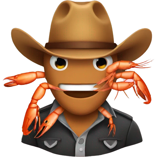 Shrimp with cowboy hat emoji