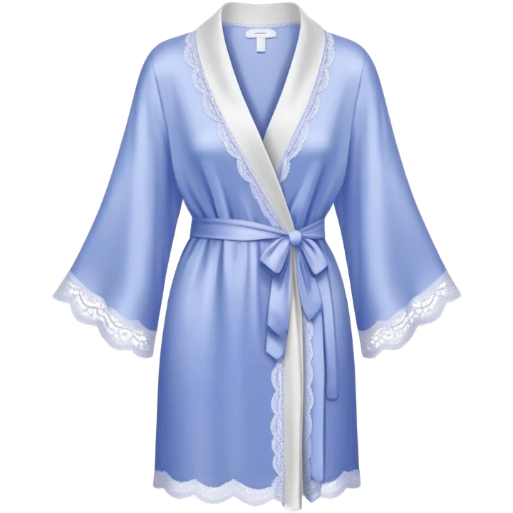 Periwinkle silk lace-trim robe emoji