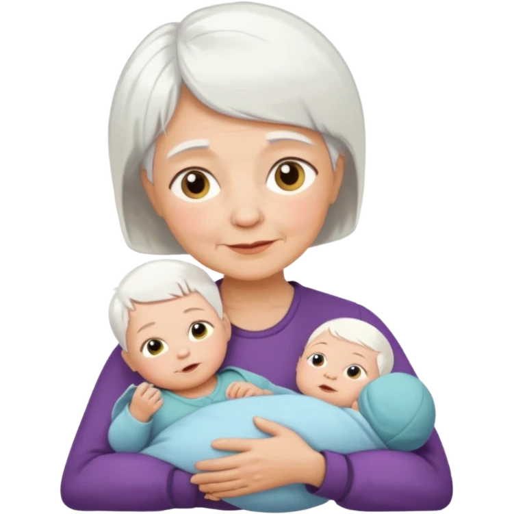 grandmother with short hair white and newborn baby   emoji