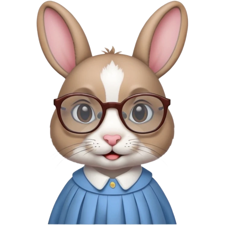rabbit with glasses and sgirt emoji
