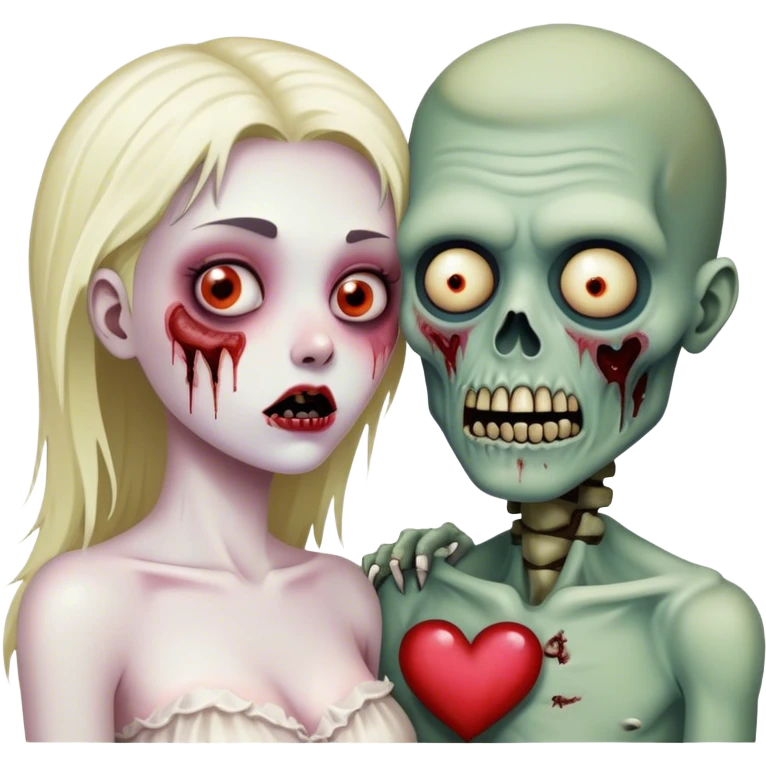 Zombie in love with a human emoji