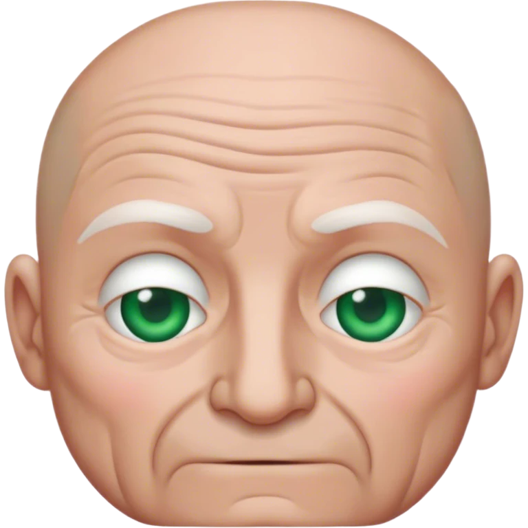 give me an emoji of a man that is white, no hair, man, old, wrinkles, green eyes

 emoji