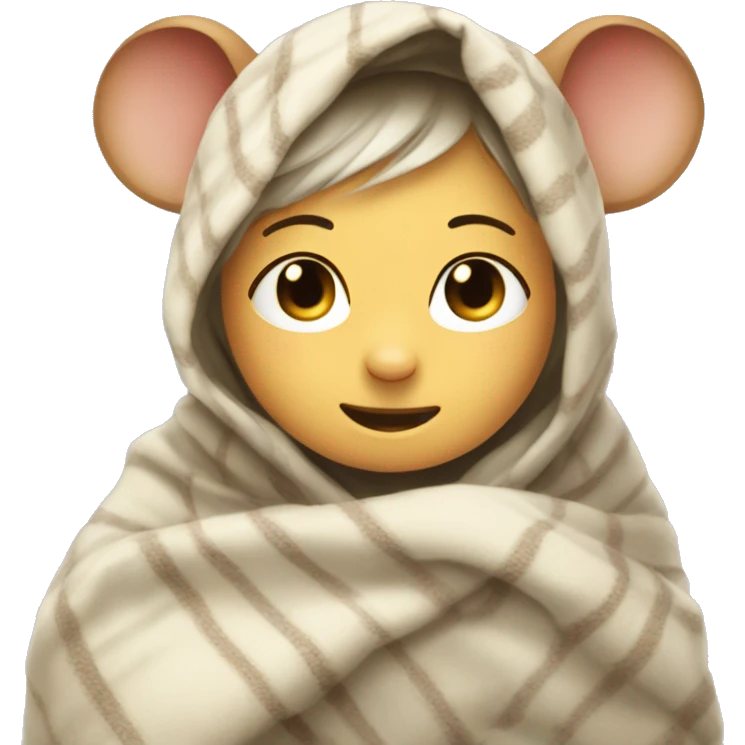 a maus withe a blanket over her head a little a very cute maus emoji