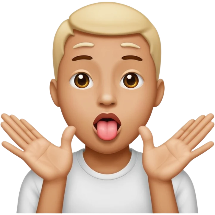 Tounge out with hands to the side emoji