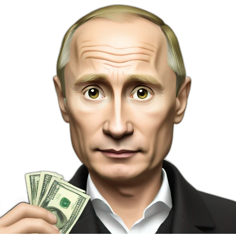 Vladimir Putin holding money emoji