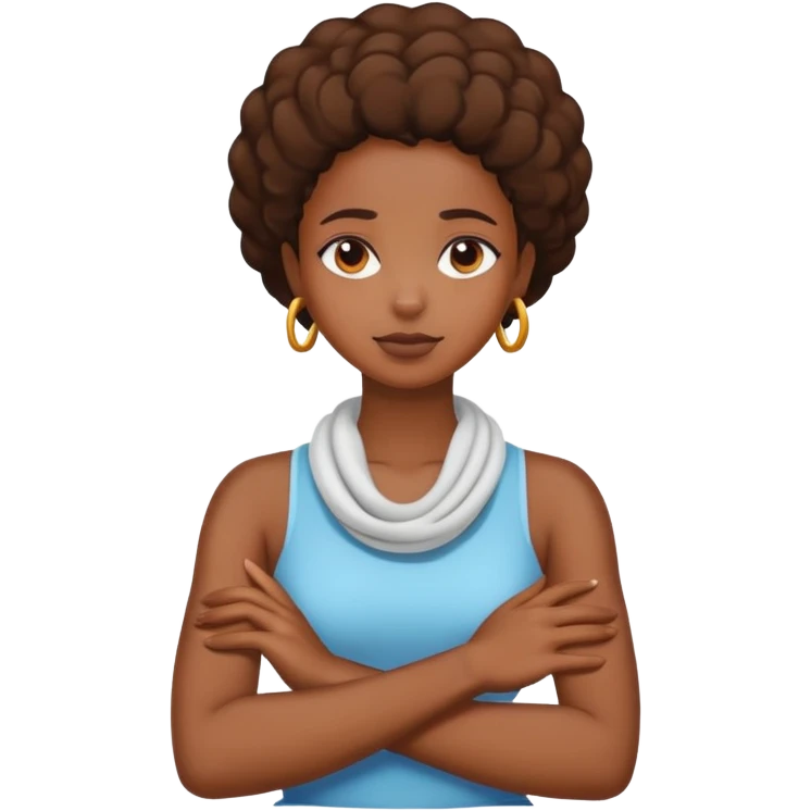 arms crossed holding neck black girl emoji