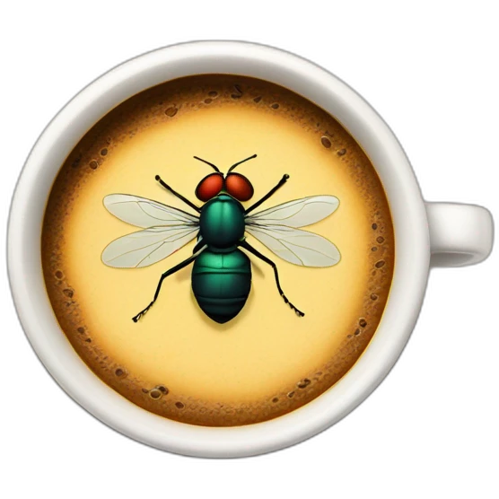 a fly inside the coffee emoji