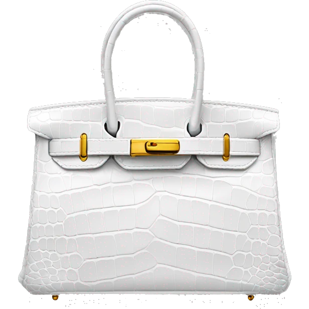 Birkin bag in white croco  emoji
