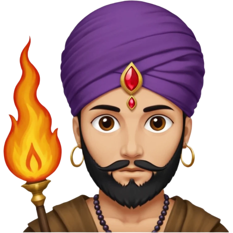 Con el planeta Saturno 🪐 (esto tiene que ser el elemento más importante) , un moro con turbante 👳🏾‍♂️ y la cara del diablo morada esta 😈. Centrate en el planeta Saturno , que se vea claramente con su anillo  y dentro el moro  emoji