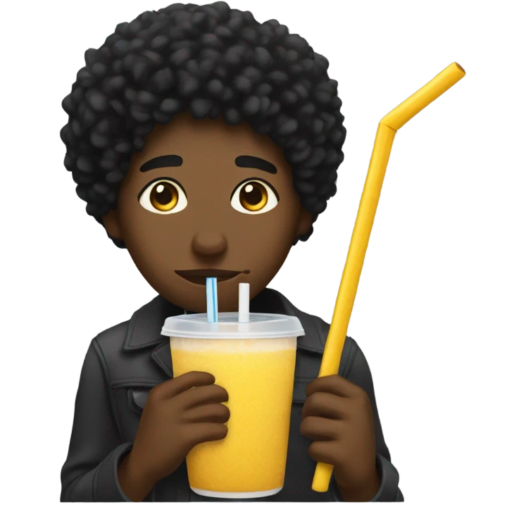 Black person hold the last straw emoji