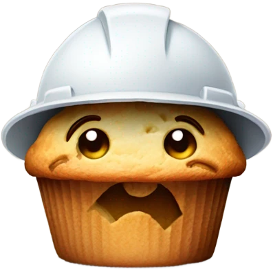 Muffin wearing construction hat emoji
