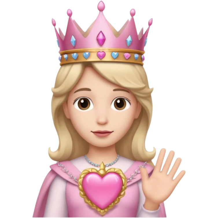 Jesús con un corazón rosado y una corona en su mano de princesa  emoji