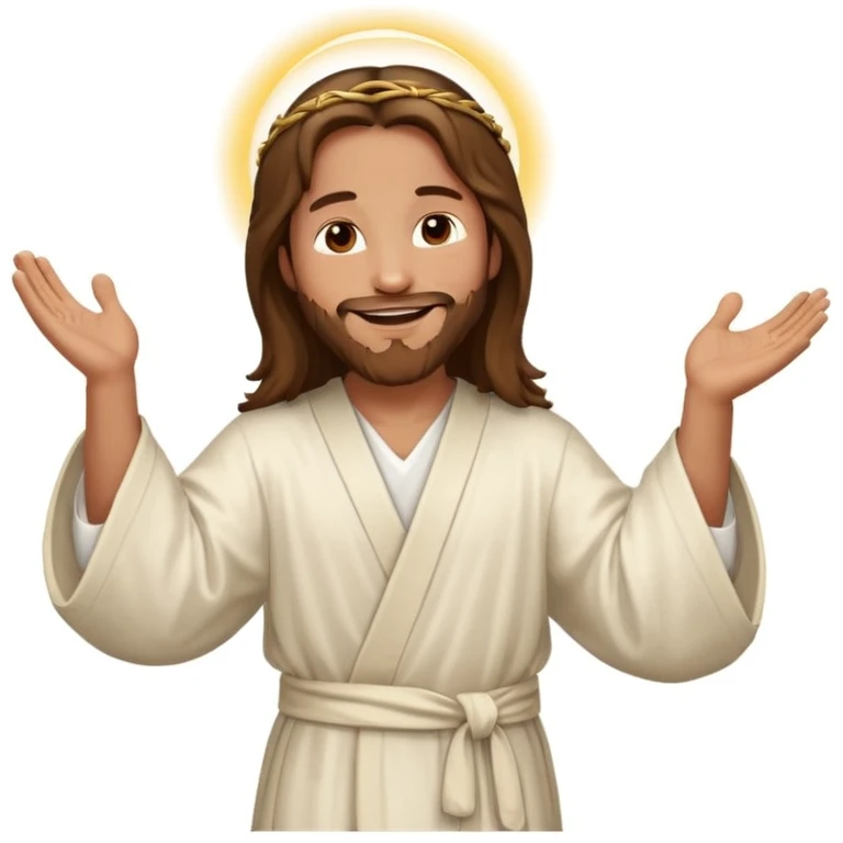 Jesus doing a happy dance emoji