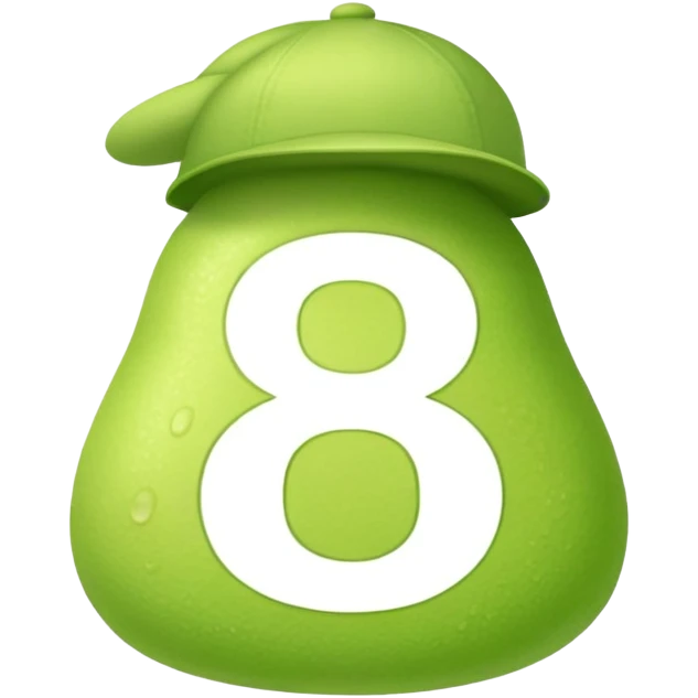 light lime cap with number “8” on it emoji