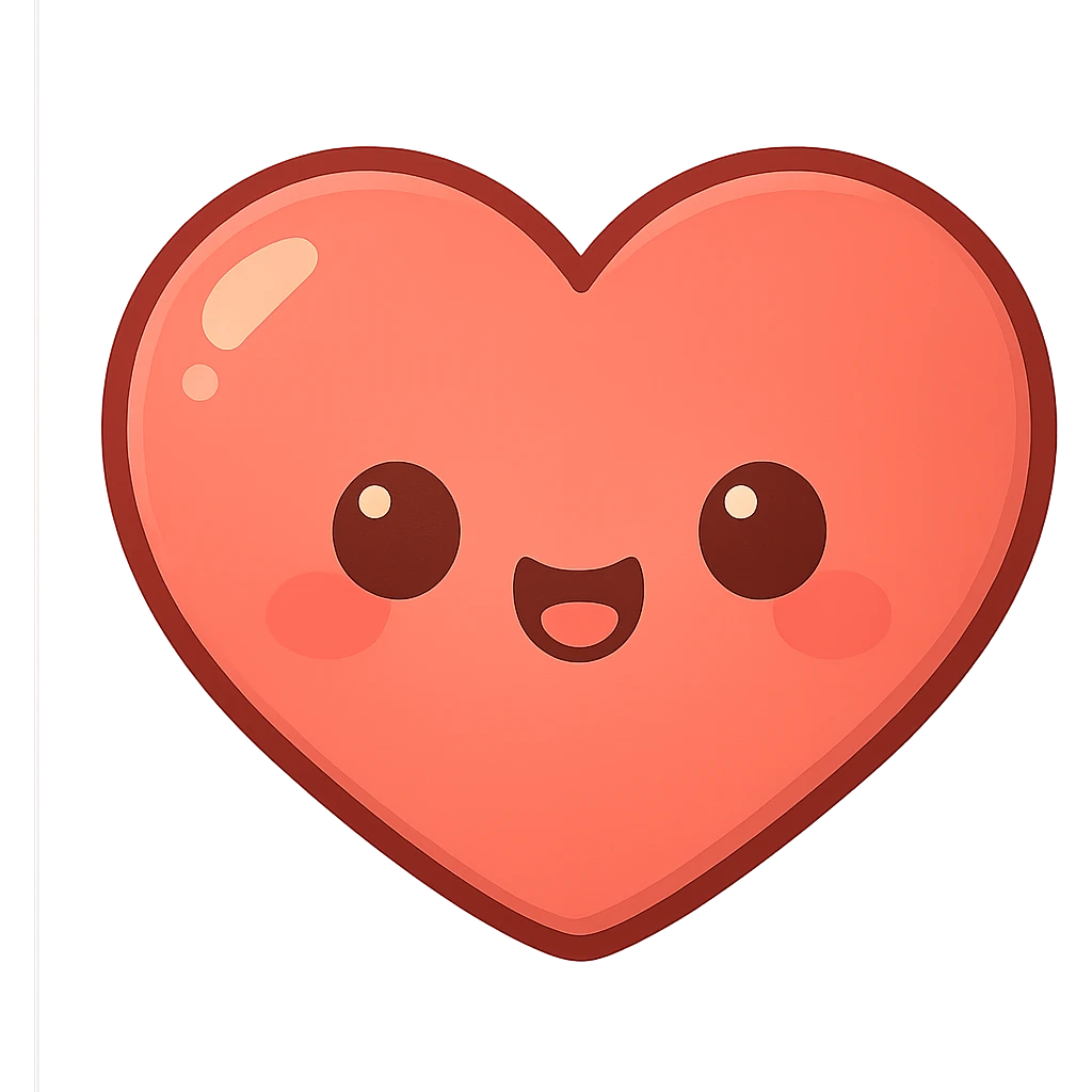 heart with a cute face emoji
