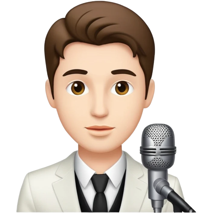 Elegant male singer white emoji