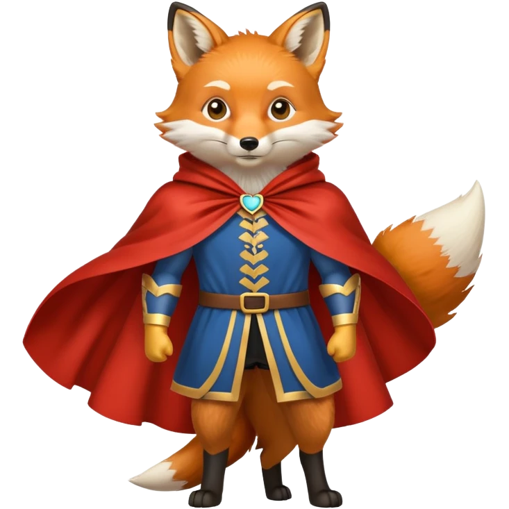 Posing fox with cape emoji