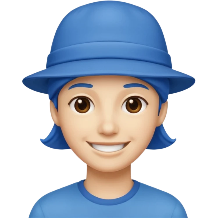 Mavi şapkalı gülen yüz emoji