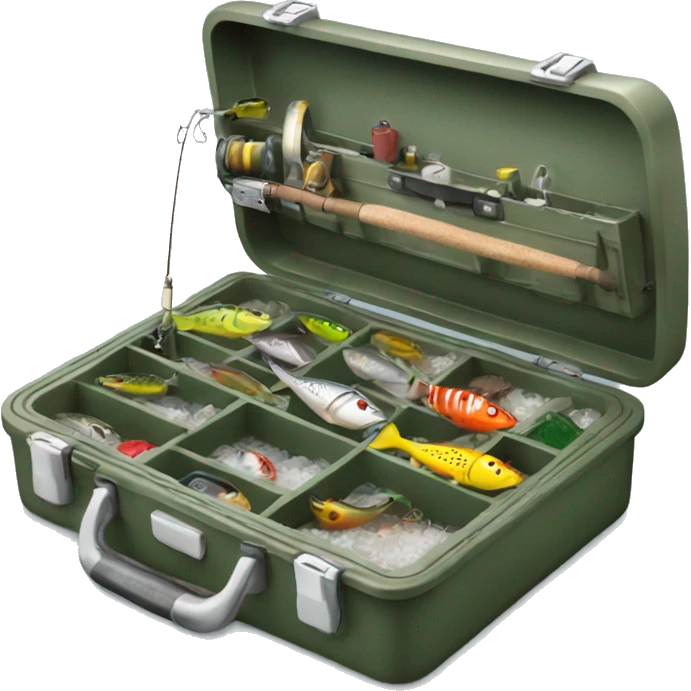 Realistic Fishing tackle box emoji