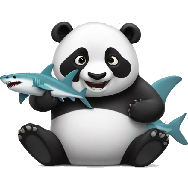 panda with shark  emoji