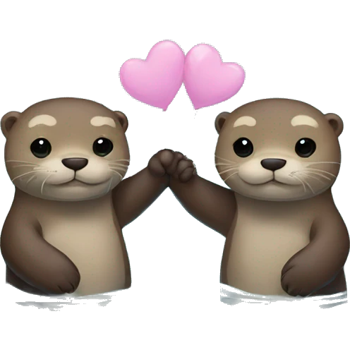 2 otters holding hands swimming  emoji