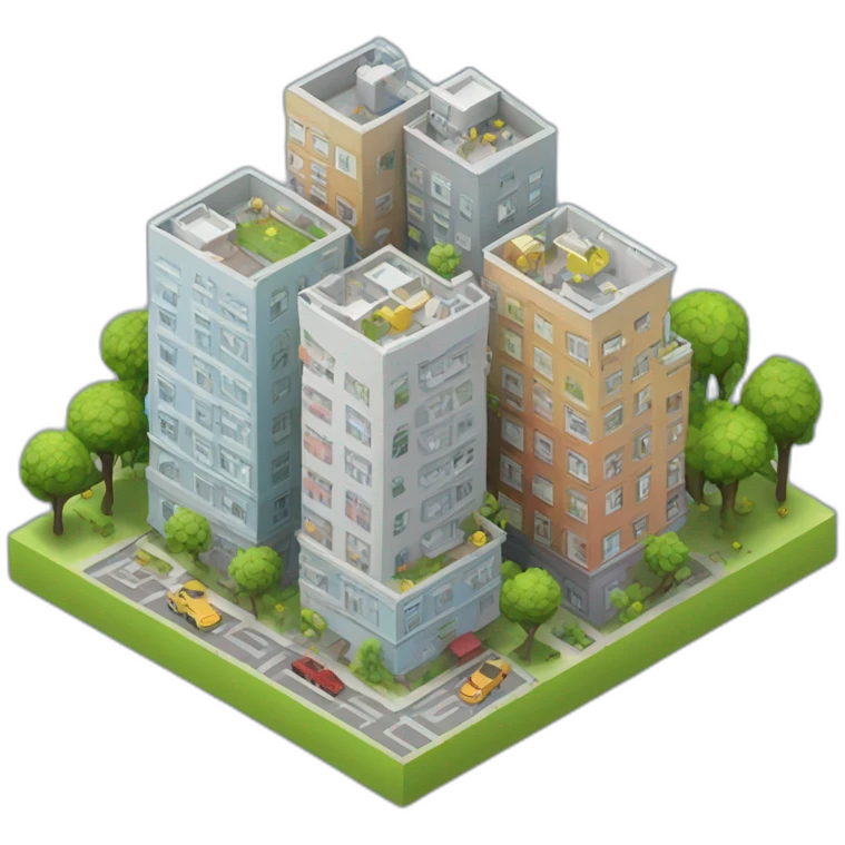3d-isometric-City-Apartment emoji