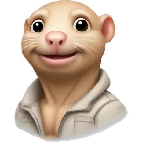 Naked mole rat man emoji