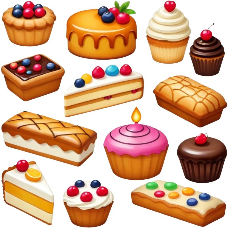 assorted pastries and cakes emoji
