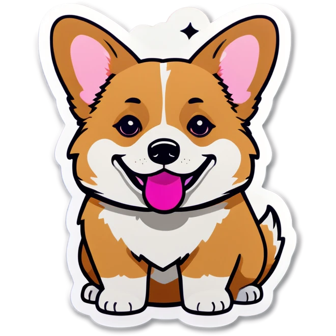Corgi with pink nails emoji