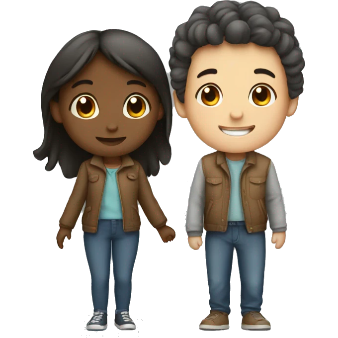 Girl and boy love emoji