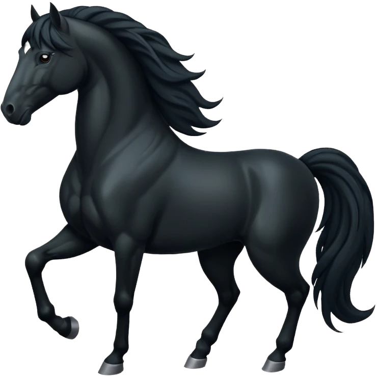 A black horse  emoji