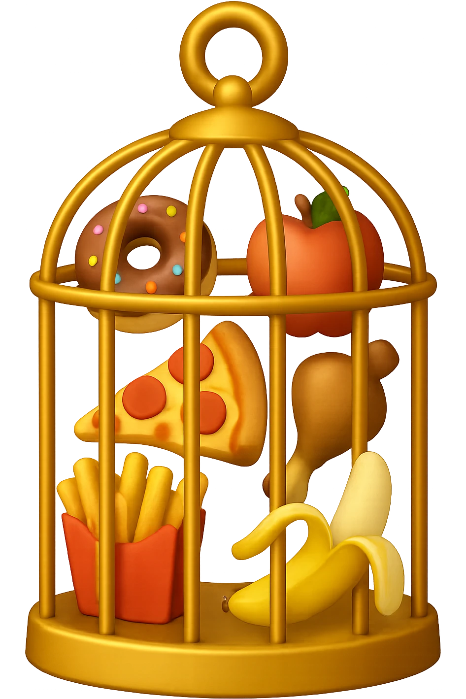 Disturbi alimentari quindi cibo visti come una gabbia stile emoji iphone. emoji