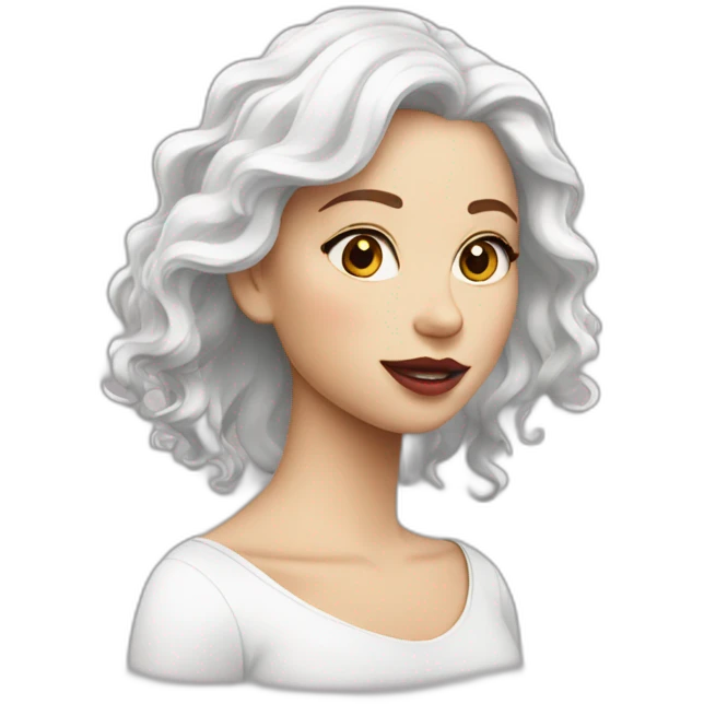 Fille blanche cheveux bordeaux emoji
